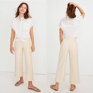 Madewell Emmett Wide-Leg Crop Pants in Stripe 37P